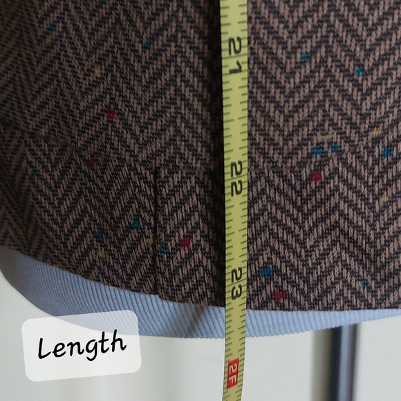 CAbi Brown Herringbone Pattern Penny Blazer Cotton Blend Jacket Womens Small - Picture 11 of 14